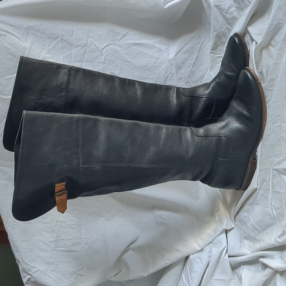 Frye boots over the knee black tall leather boots 7.5